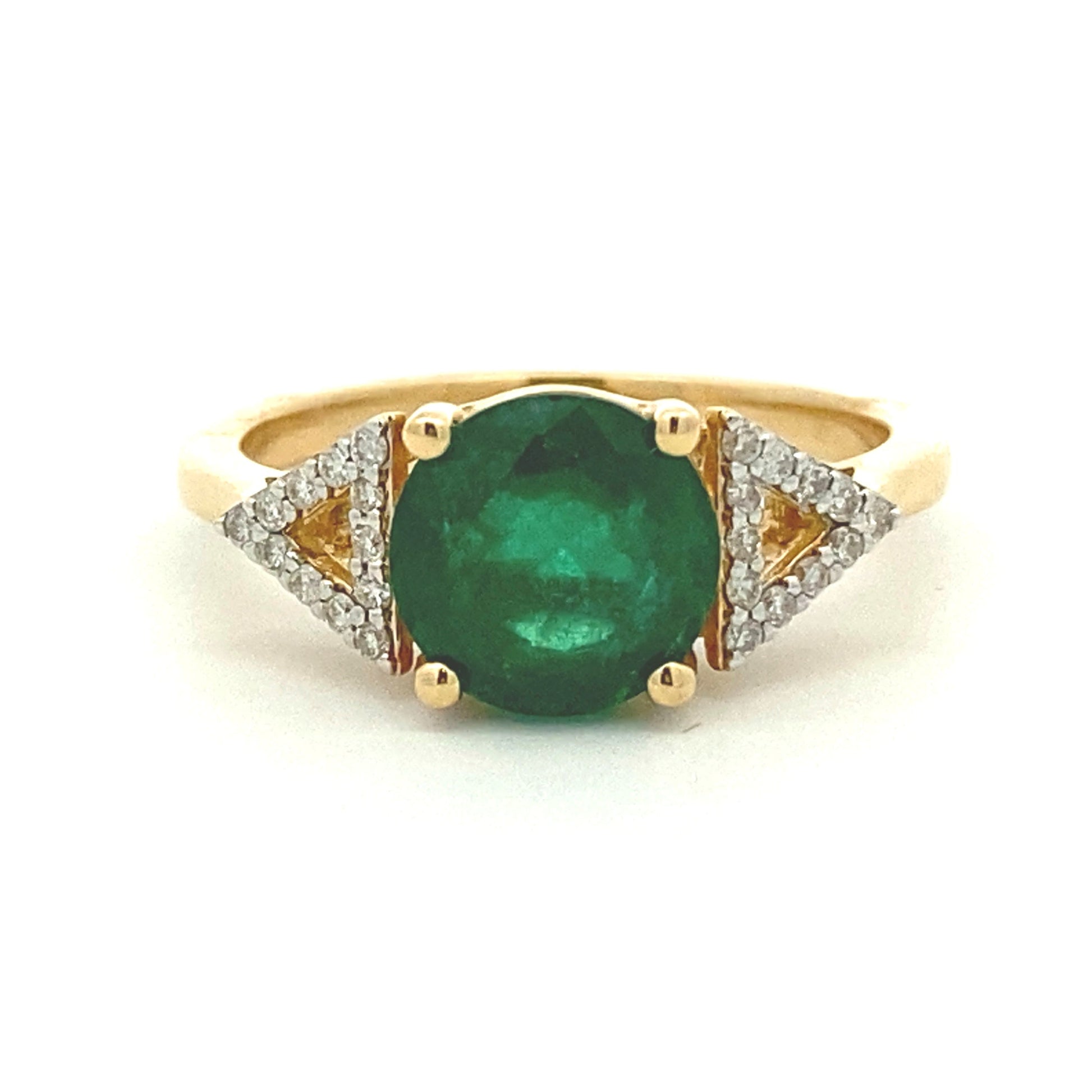 Genuine 2.12ct Emerald Diamond Ring 14KT Yellow Gold Bids.com
