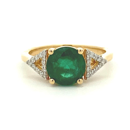 Genuine 2.12ct Emerald Diamond Ring 14KT Yellow Gold Bids.com