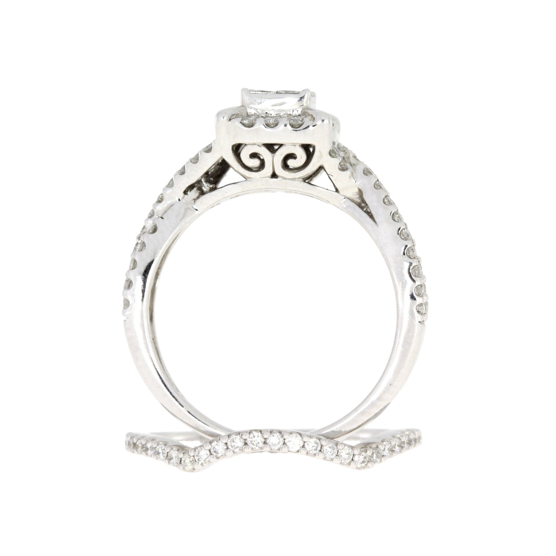1.00ct Diamond Engagement Ring Set 10KT White Gold Bids.com