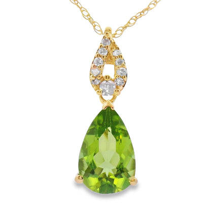 Peridot Diamond Fashion Pendants 10KT Yellow Gold Bids.com