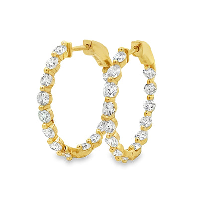 3.10ct Lab Grown Diamond Hoop Earrings Sterling Silver Bids.com