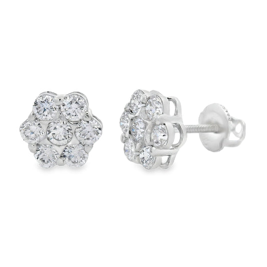 1.50ct Lab Grown Diamond Earrings Sterling Silver Bids.com