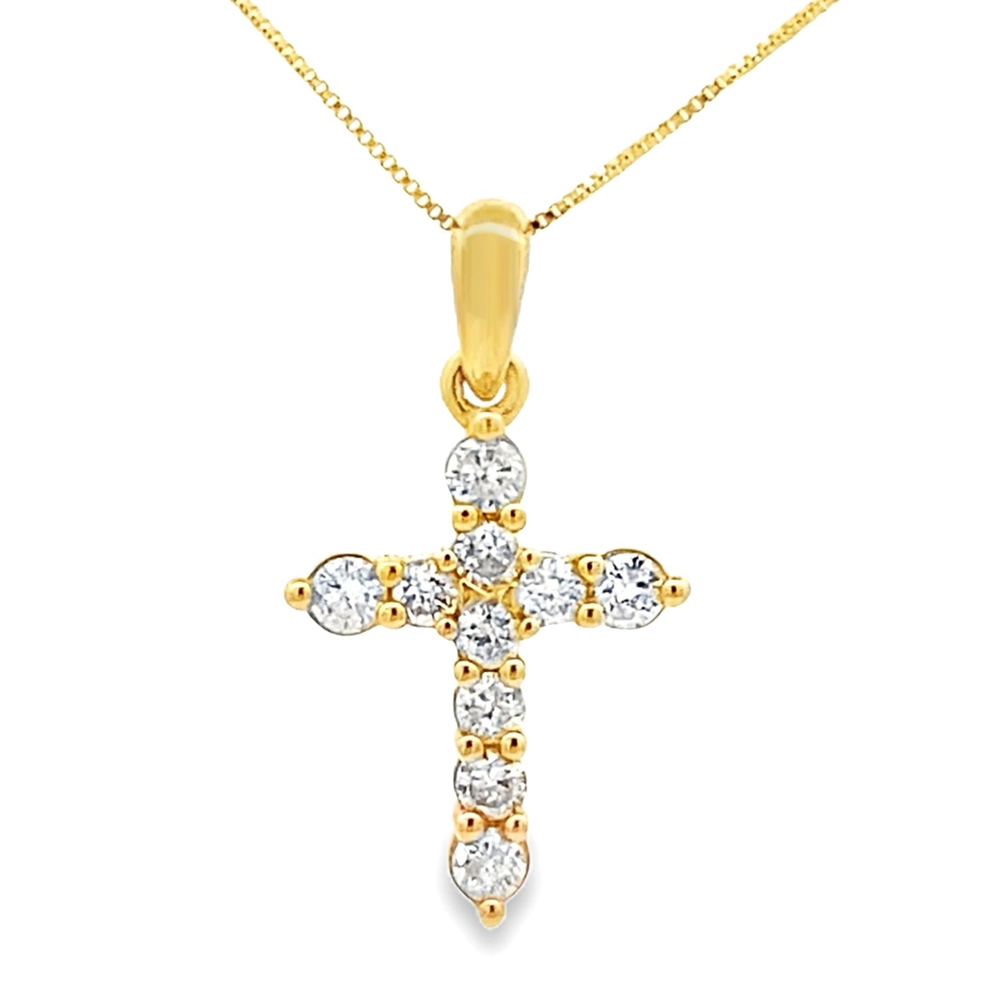 .23ct Diamond Cross Religious Pendant 14KT Yellow Gold Bids.com
