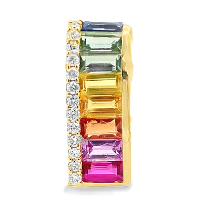 Sapphire Diamond Fashion Pendants 14KT Yellow Gold Bids.com