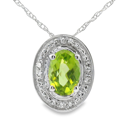 .52ct Peridot Diamond Fashion Pendants 10KT White Gold Bids.com