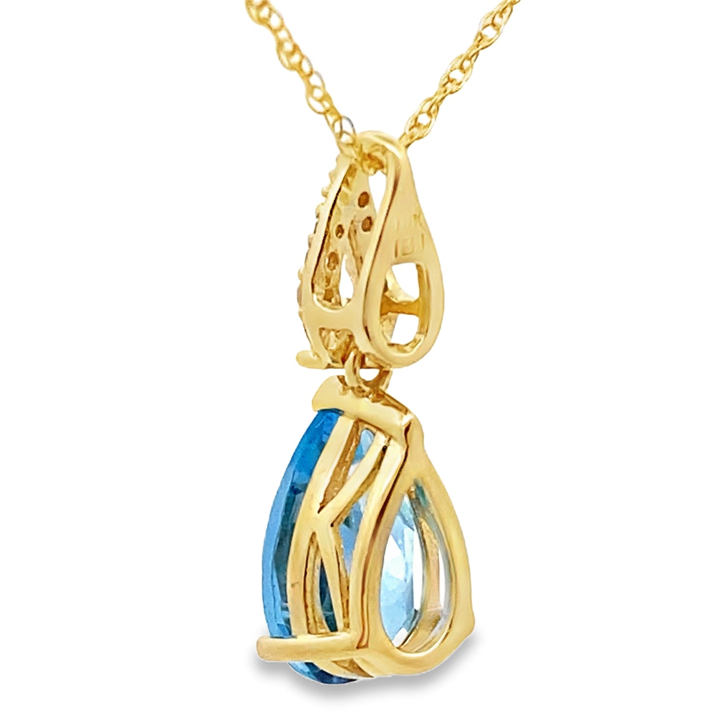 Blue Topaz Diamond Fashion Pendants 10KT Yellow Gold Bids.com