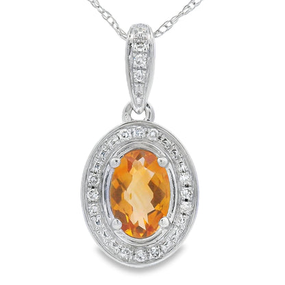 .48ct Citrine Diamond Fashion Pendants 10KT White Gold Bids.com