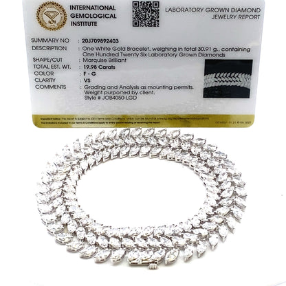 Lab Grown Diamond Tennis Bracelet 14KT White Gold Bids.com
