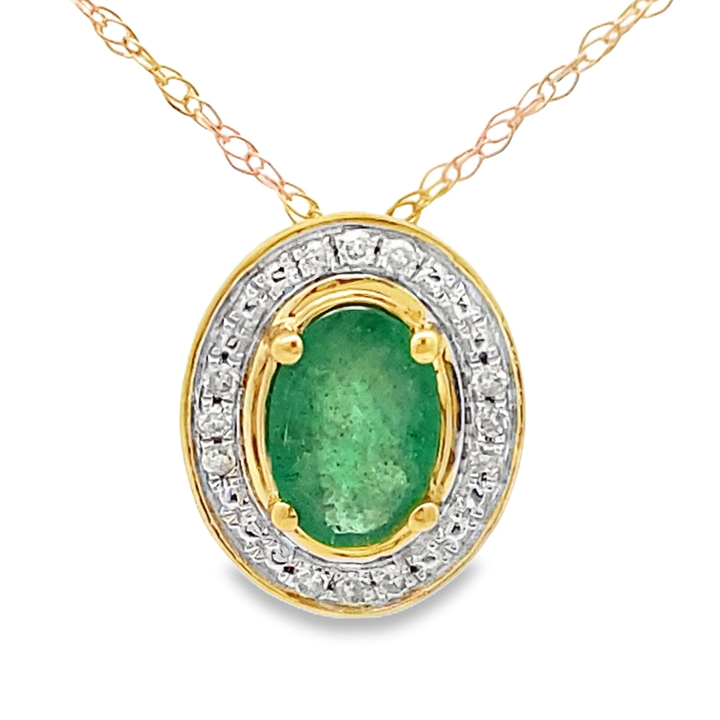 .46ct Emerald Diamond Fashion Pendants 10KT Yellow Gold Bids.com