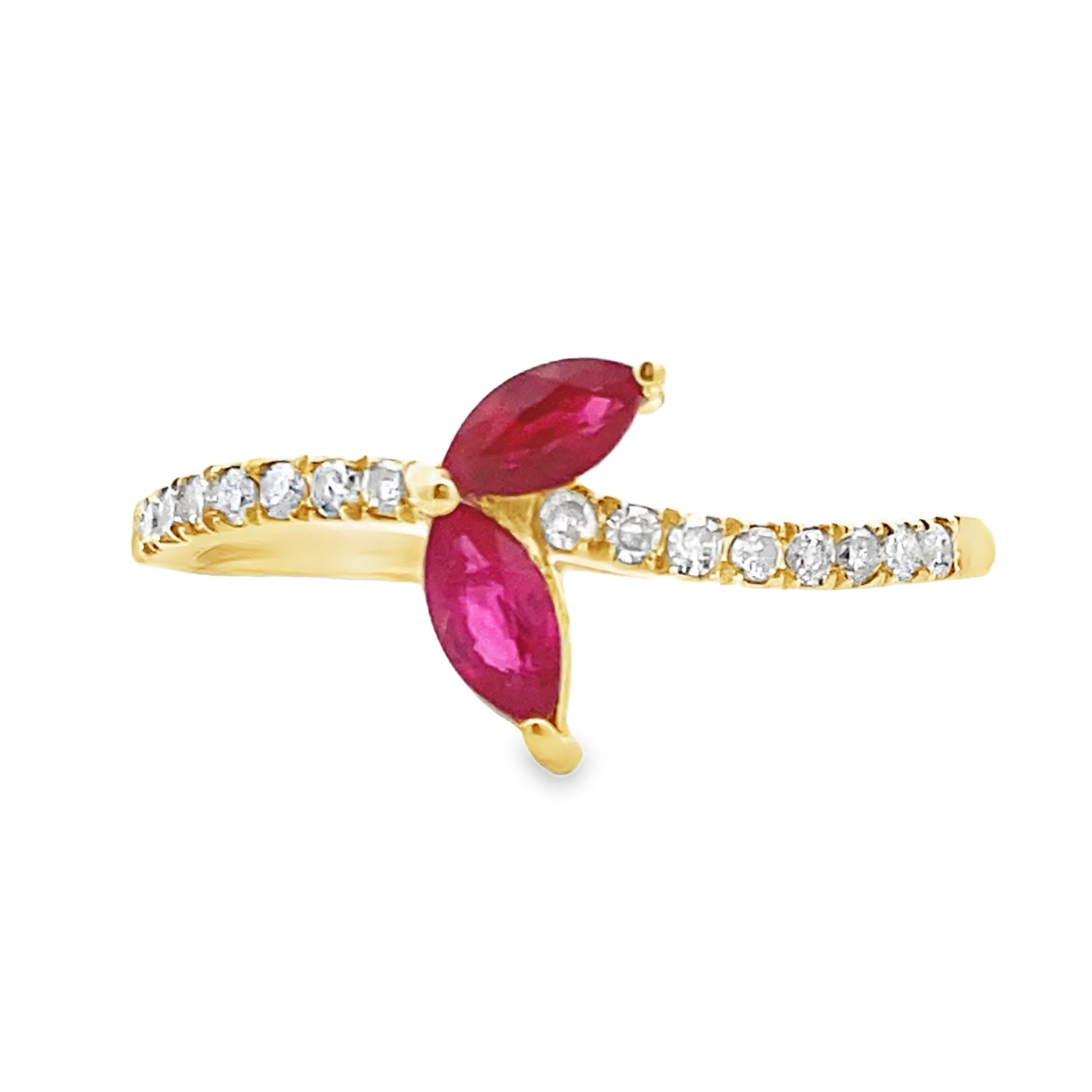 Genuine .35ct Ruby Diamond Ring 14KT Yellow Gold Bids.com