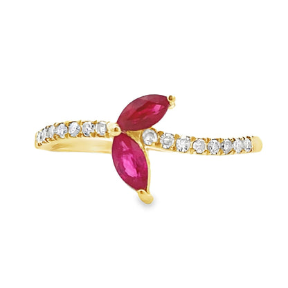 Genuine .35ct Ruby Diamond Ring 14KT Yellow Gold Bids.com