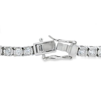 Lab Grown Diamond Tennis Bracelet Sterling Silver Bids.com