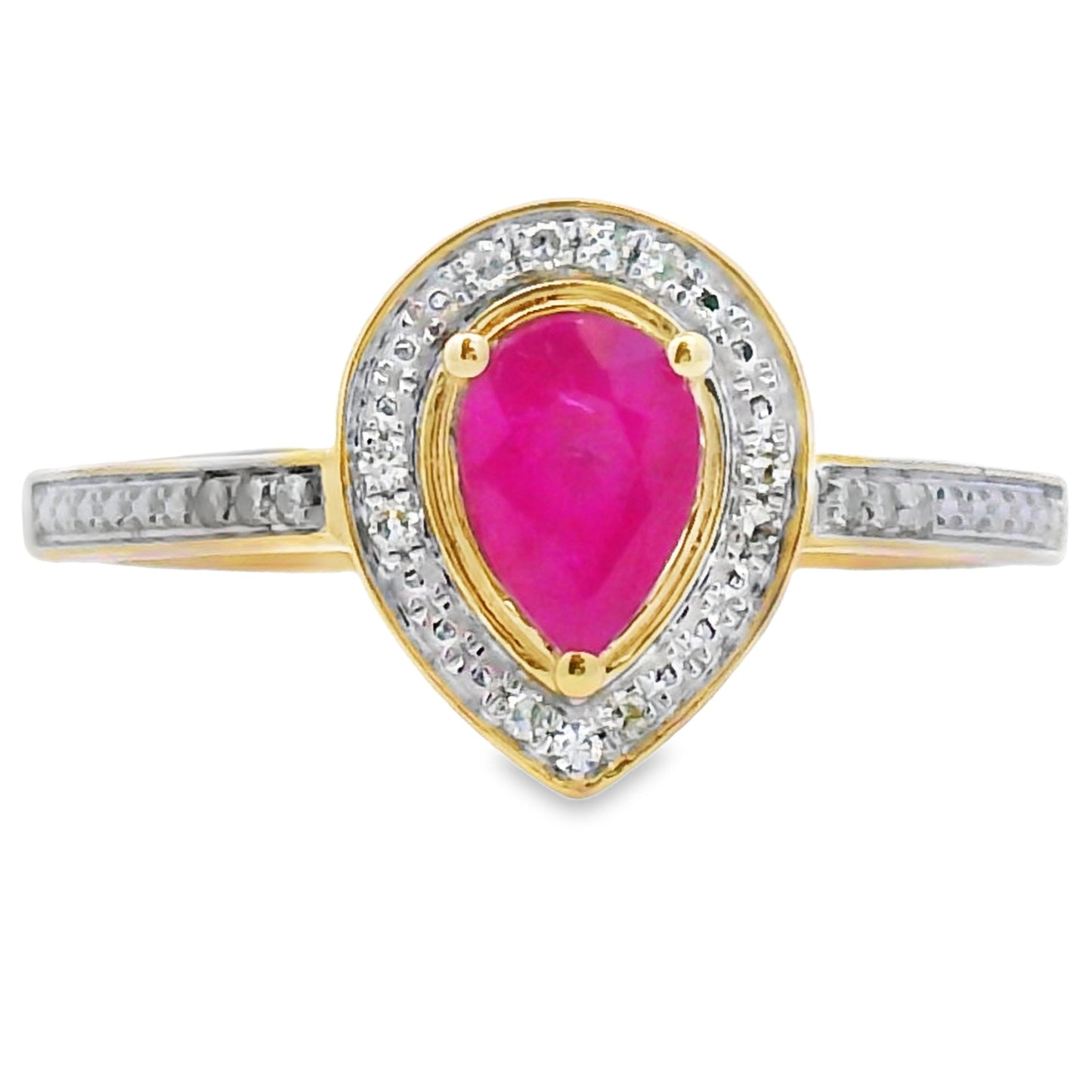 Genuine .54ct Ruby Diamond Ring 10KT Yellow Gold Bids.com