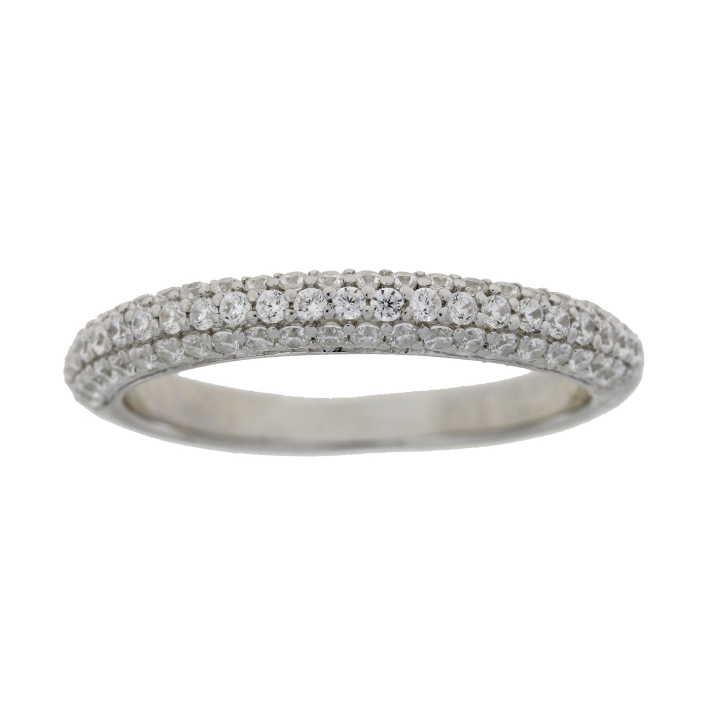 Cubic Zirconium Wedding Band Ring Sterling Silver Bids.com