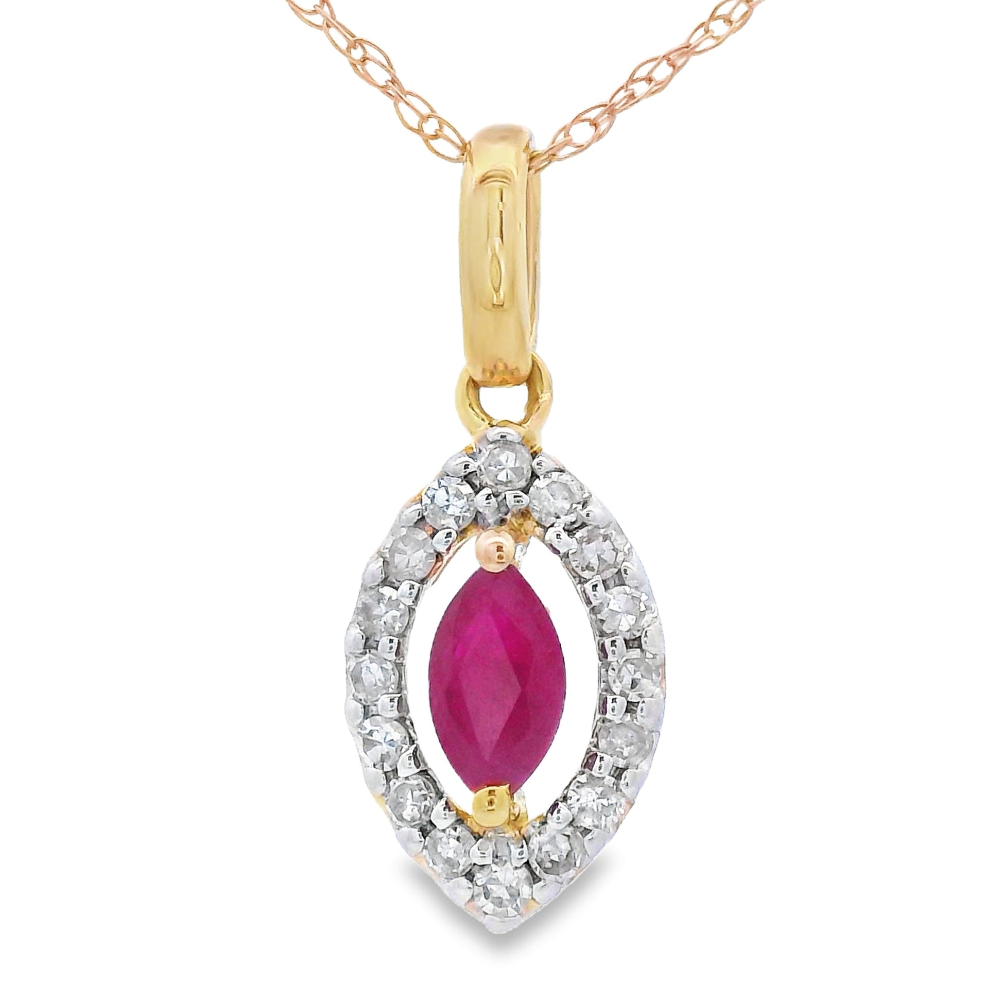 .26ct Ruby Diamond Fashion Pendants 10KT Yellow Gold Bids.com
