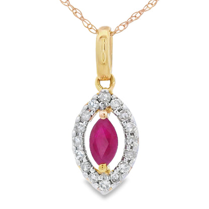 .26ct Ruby Diamond Fashion Pendants 10KT Yellow Gold Bids.com