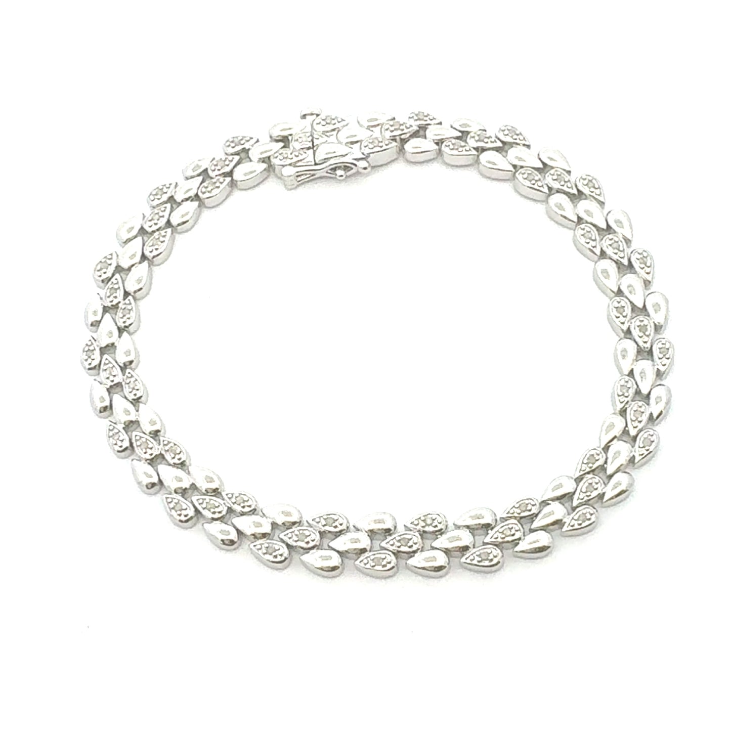 Genuine .25ct Diamond Tennis Bracelet Sterling Silver Bids.com