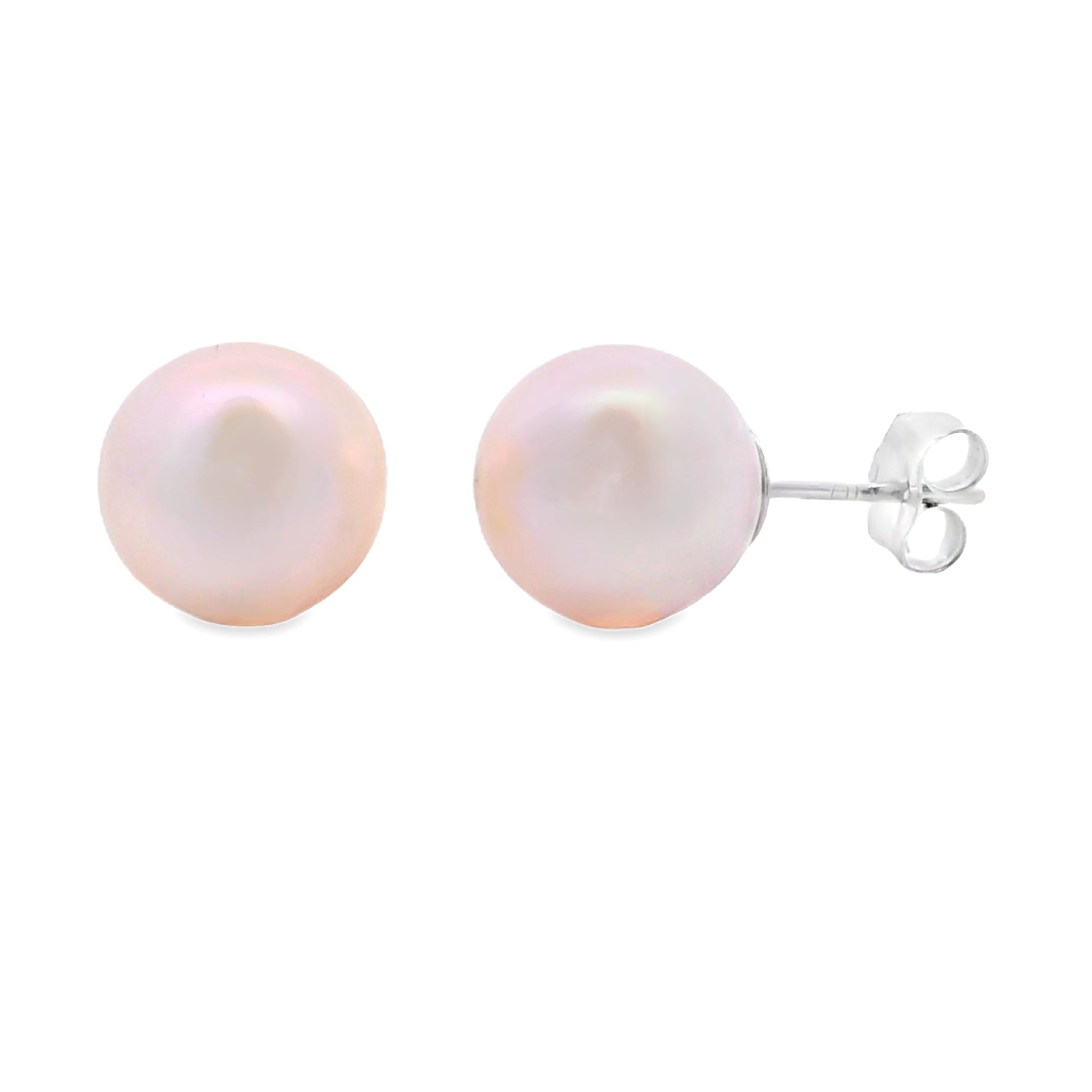 Natural FW Pearl Stud Earrings 14KT White Gold Bids.com