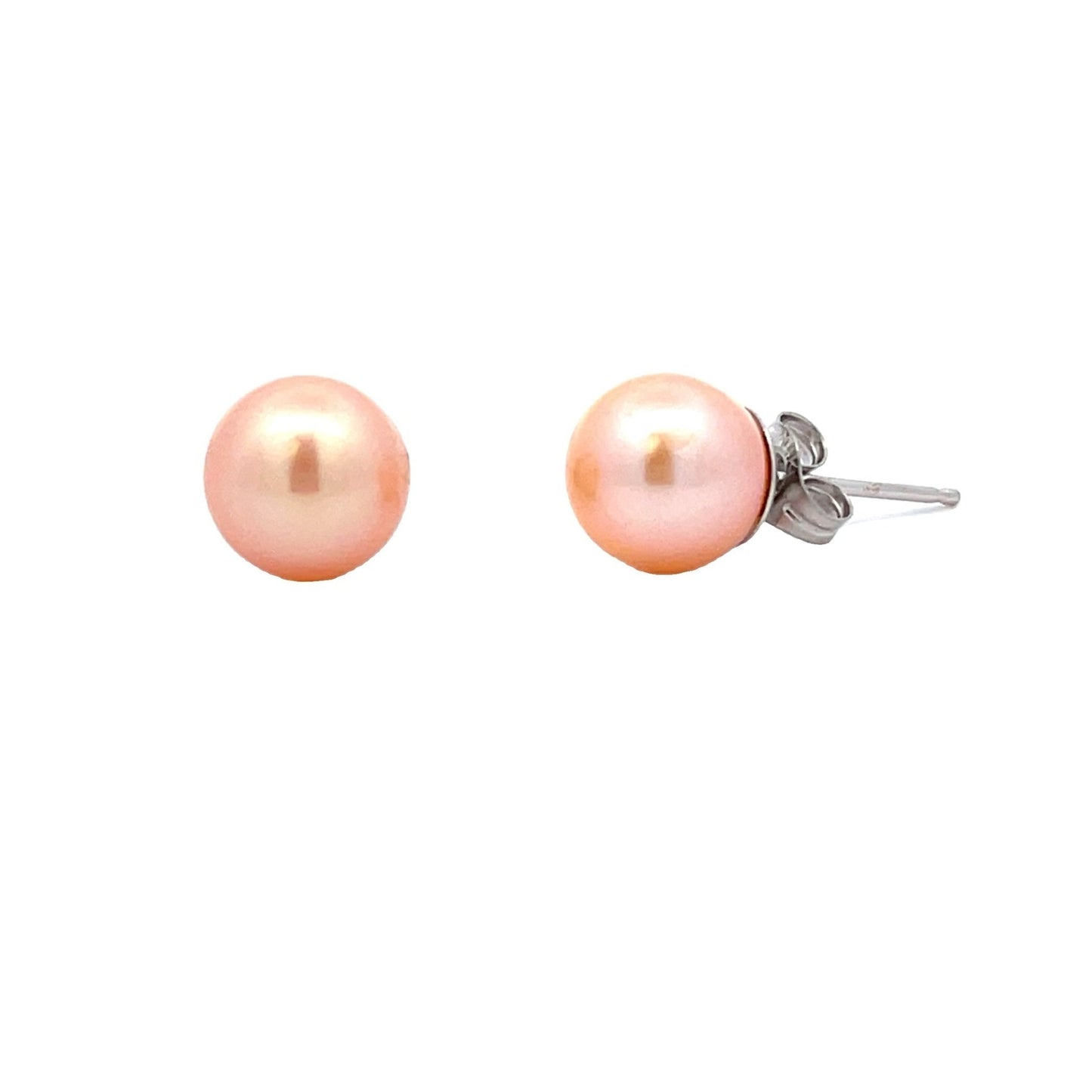 Natural FW Pearl Stud Earrings 14KT White Gold Bids.com