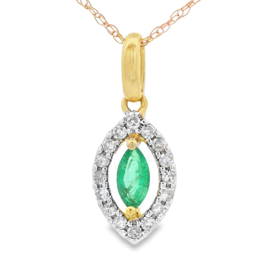 .21ct Emerald Diamond Fashion Pendants 10KT Yellow Gold Bids.com