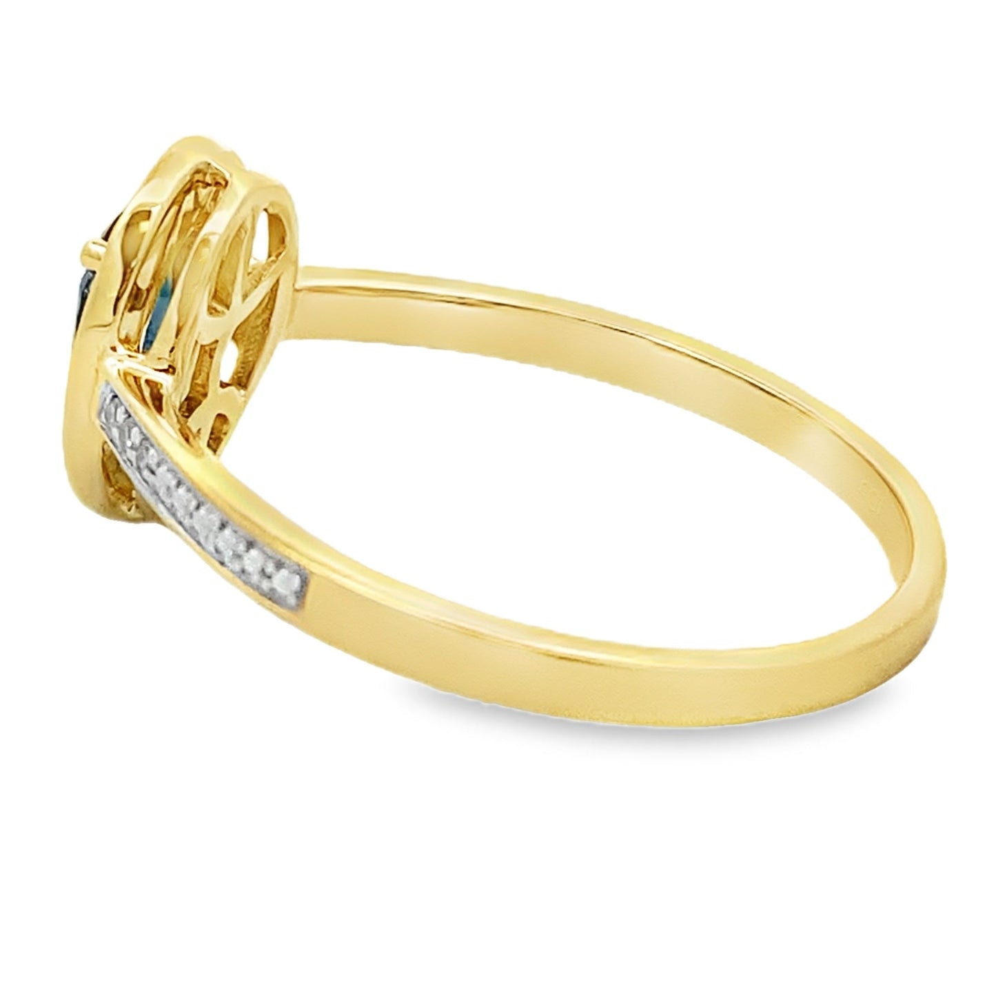 Natural .54ct Sapphire Diamond Ring 10KT Yellow Gold Bids.com