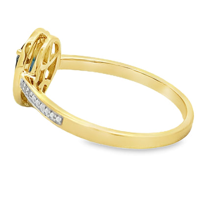 Natural .54ct Sapphire Diamond Ring 10KT Yellow Gold Bids.com