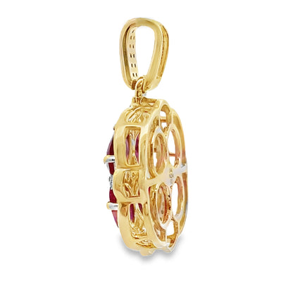 2.80ct Ruby Diamond Fashion Pendants 14KT Yellow Gold Bids.com