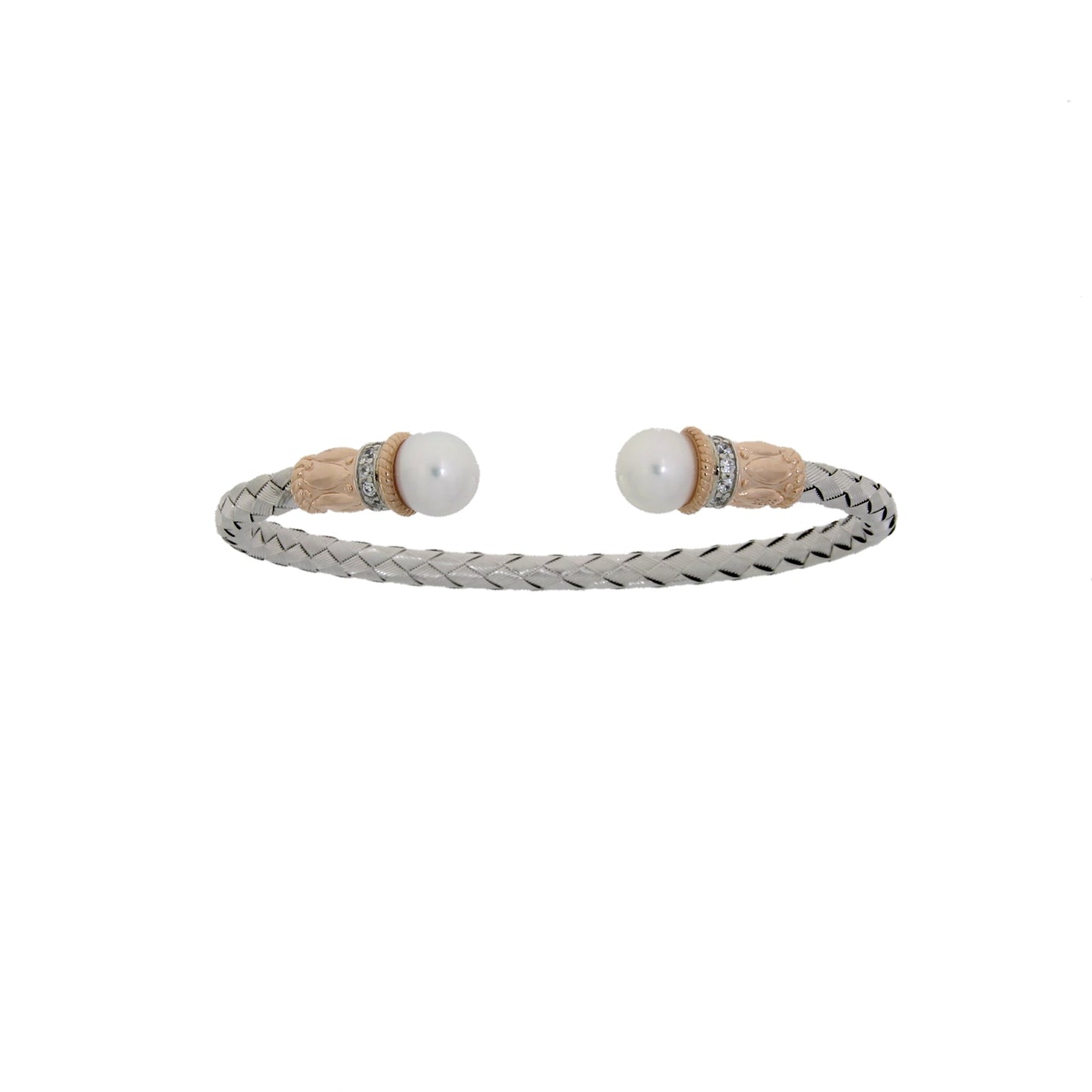 Genuine FW Pearl Bangle Bracelet Sterling Silver Bids.com