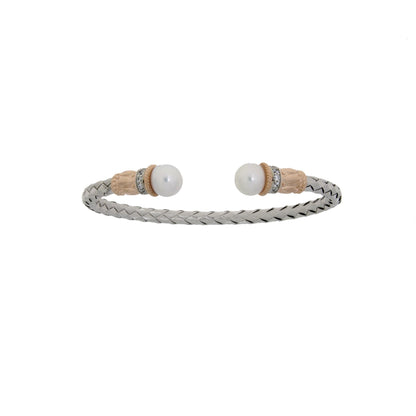 Genuine FW Pearl Bangle Bracelet Sterling Silver Bids.com