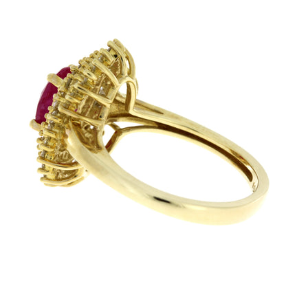 Genuine 2.05ct Ruby Diamond Ring 10KT Yellow Gold Bids.com