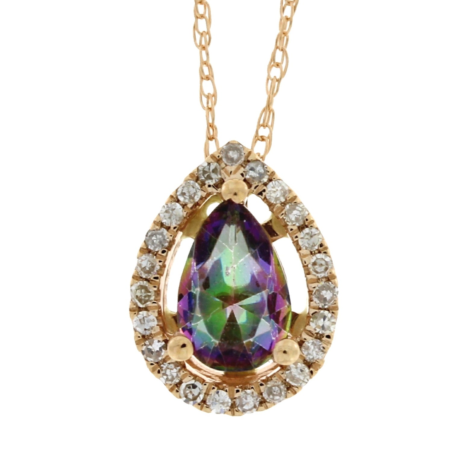 Treated Topaz Diamond Fashion Pendants 14KT Rose Gold Bids.com