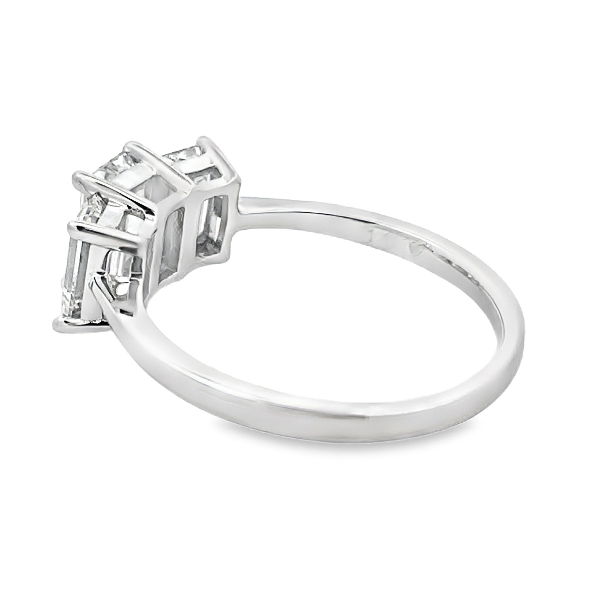 2.00ct Lab Grown Diamond 3 Stone Ring 14KT White Gold Bids.com