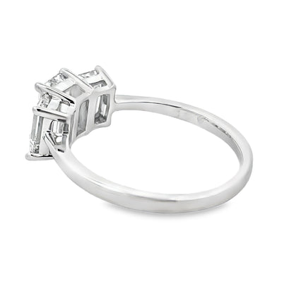 2.00ct Lab Grown Diamond 3 Stone Ring 14KT White Gold Bids.com