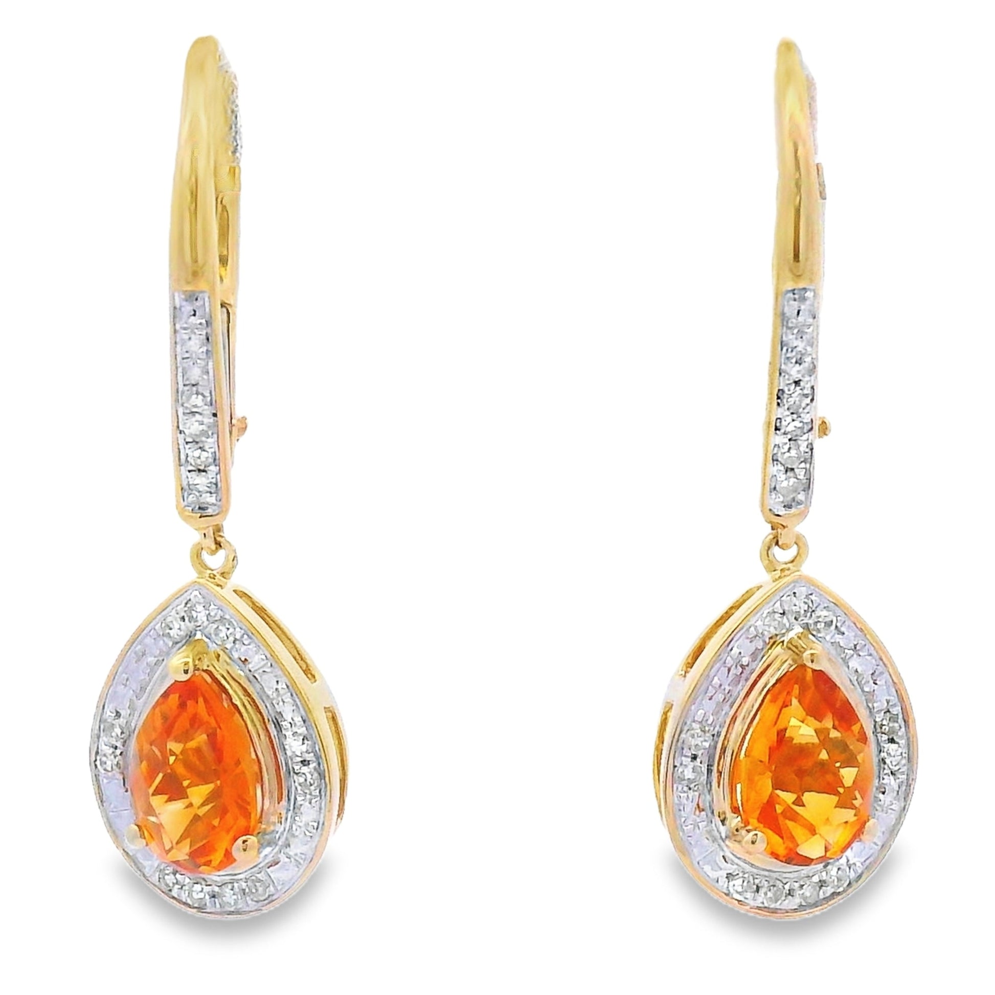 .88ct Amethyst Diamond Dangle Earrings 10KT Yellow Gold Bids.com