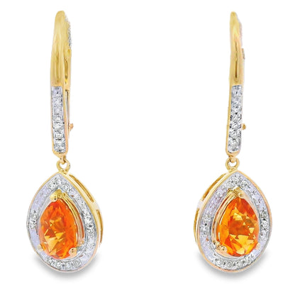 .88ct Amethyst Diamond Dangle Earrings 10KT Yellow Gold Bids.com