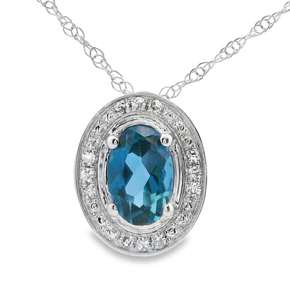 London Blue Topaz Fashion Pendants 10KT White Gold Bids.com