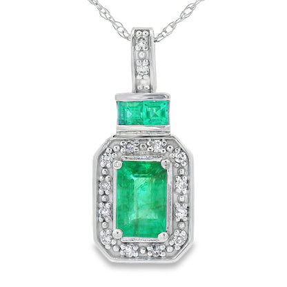 .64ct Emerald Diamond Fashion Pendants 14KT White Gold Bids.com