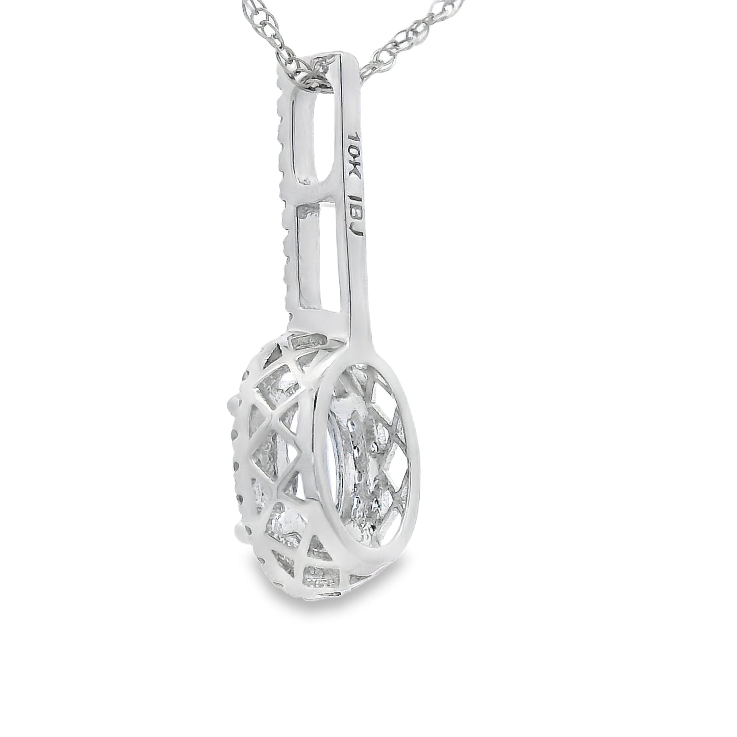 Aquamarine Diamond Fashion Pendants 10KT White Gold Bids.com