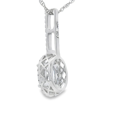 Aquamarine Diamond Fashion Pendants 10KT White Gold Bids.com