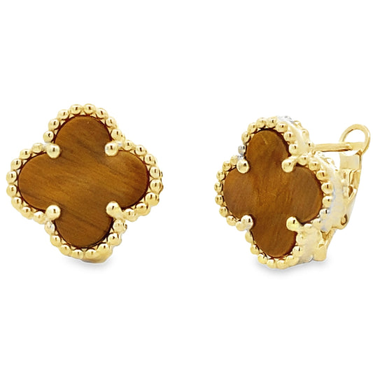 Genuine Tigereye Earrings Sterling Silver Bids.com