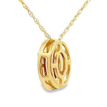 Amethyst Diamond Fashion Pendants 10KT Yellow Gold Bids.com