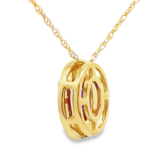 Amethyst Diamond Fashion Pendants 10KT Yellow Gold Bids.com