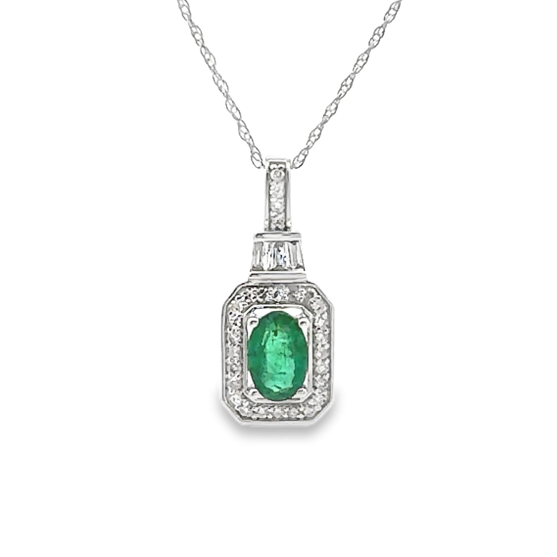 .57ct Emerald Diamond Fashion Pendants 14KT White Gold Bids.com