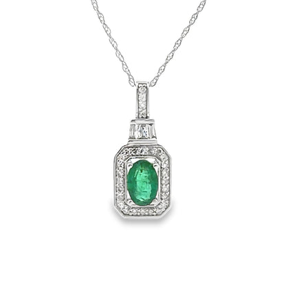 .57ct Emerald Diamond Fashion Pendants 14KT White Gold Bids.com