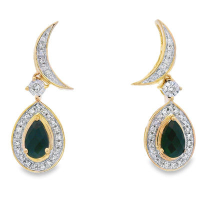 .55ct Onyx Diamond Dangle Earrings 10KT Yellow Gold Bids.com