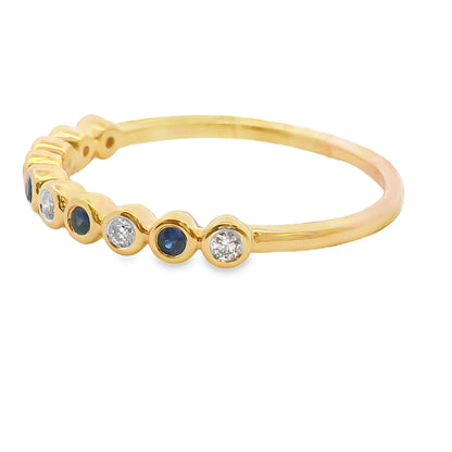 Sapphire Diamond stackable band set 14KT Yellow Gold Bids.com