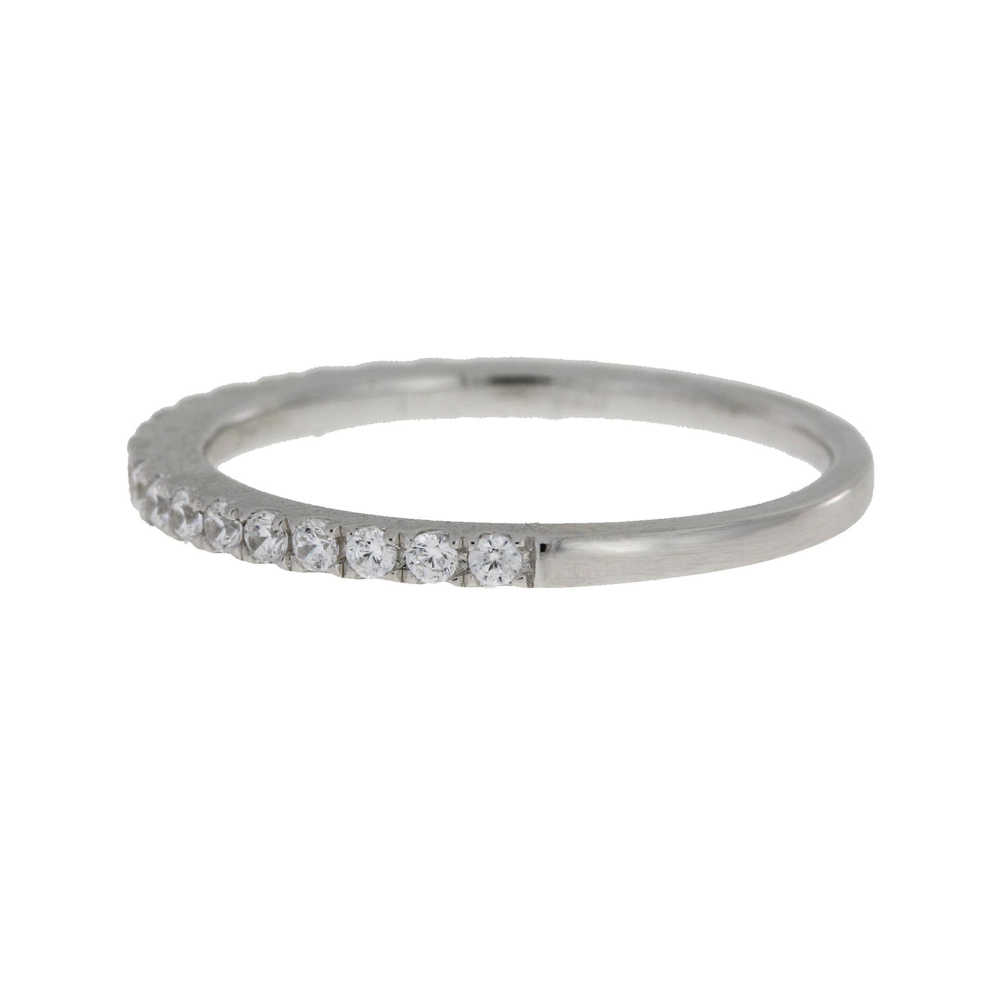 Cubic Zirconium Wedding Band Ring Sterling Silver Bids.com