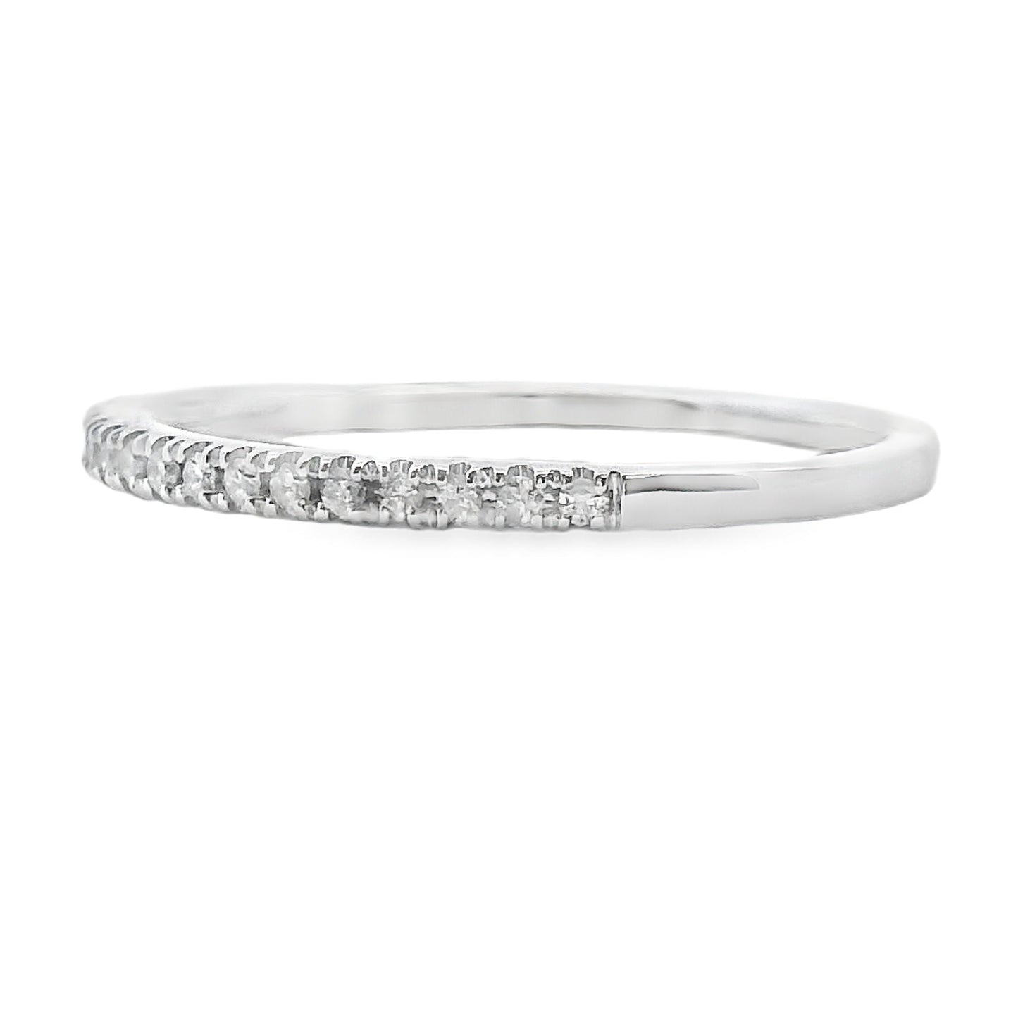 Genuine .13ct Diamond Wedding Band Ring 10KT White Gold Bids.com