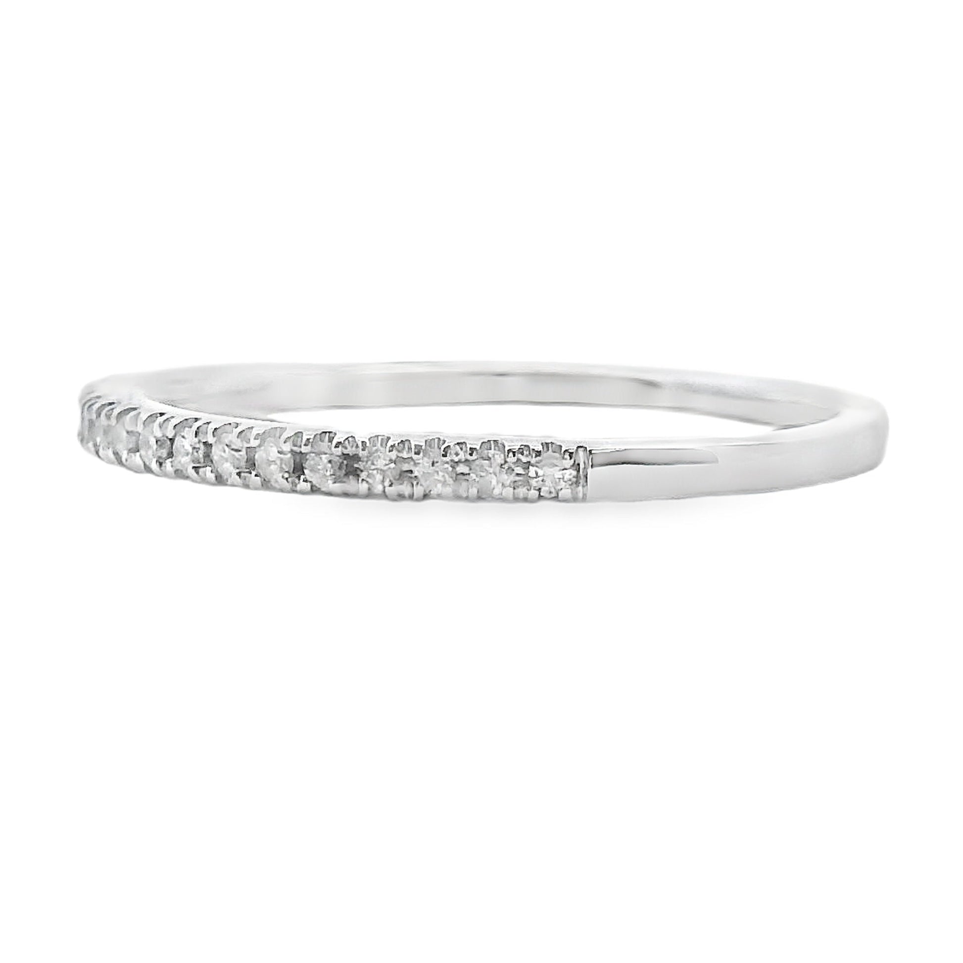 Genuine .13ct Diamond Wedding Band Ring 10KT White Gold Bids.com