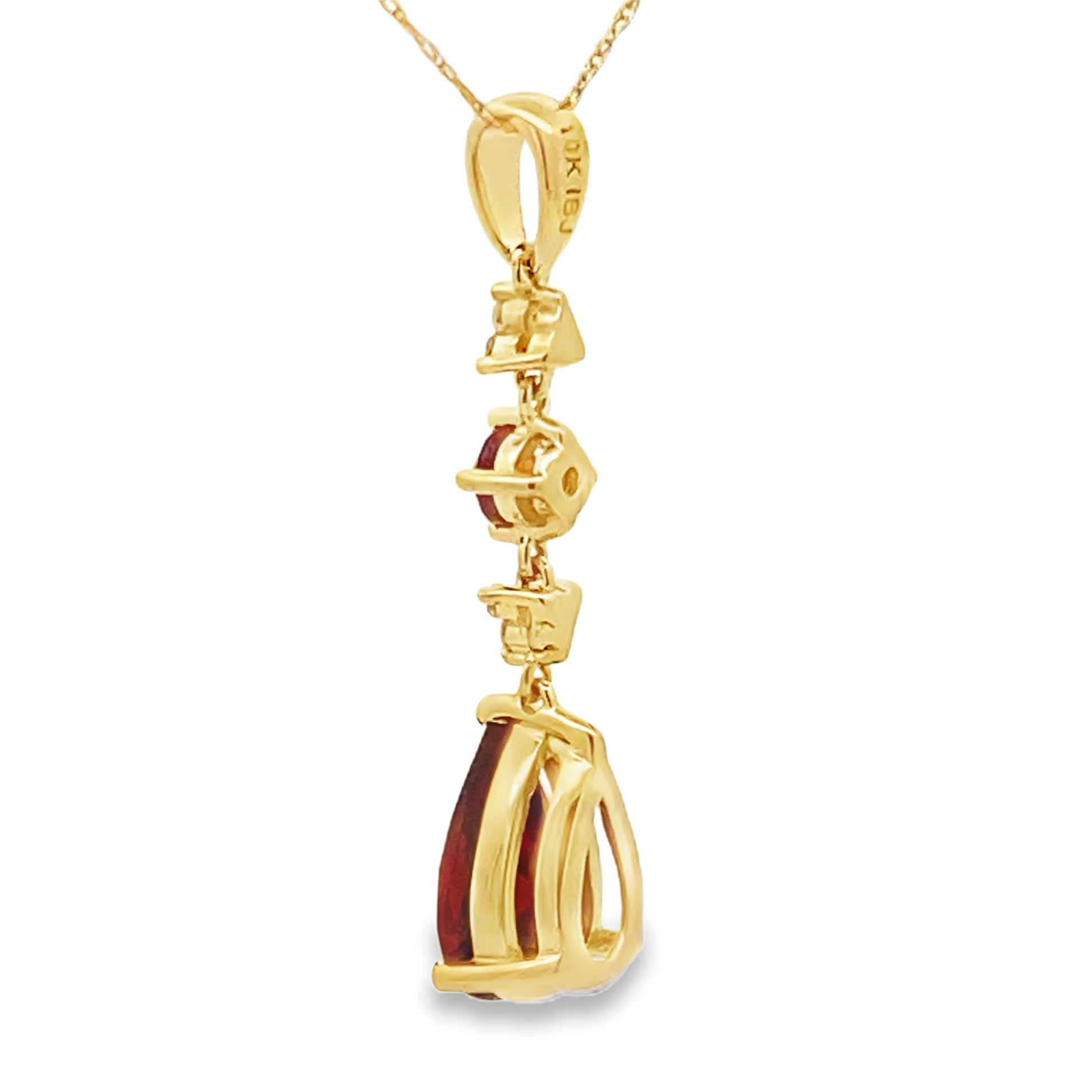 2.25ct Garnet Diamond Fashion Pendants 10KT Yellow Gold Bids.com